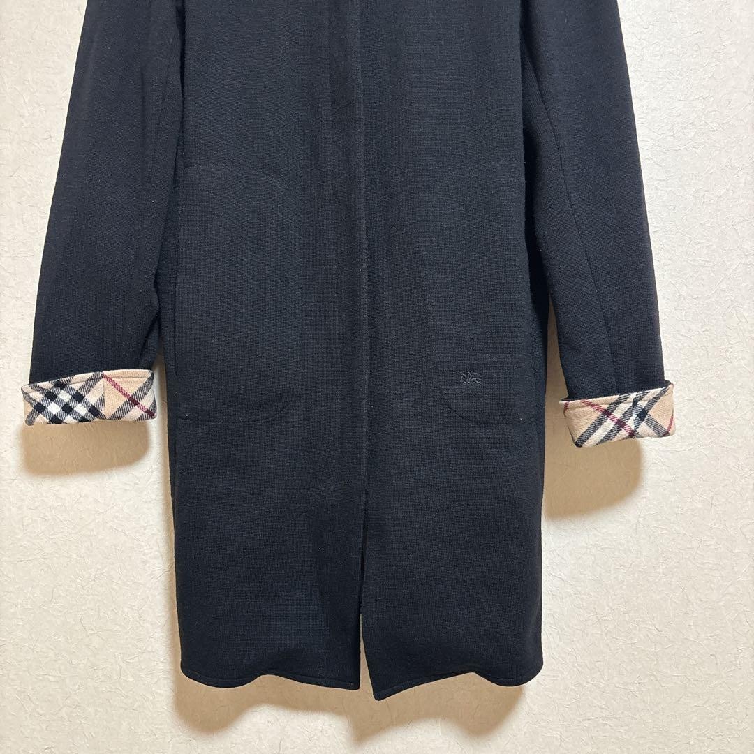 Burberry London Hooded Knit Coat Outerwear Check Pattern Size 40 For Women thumbnail 8
