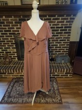 JJ's House - A-line V-Neck Asymmetrical Chiffon Bridesmaid Dress with Ruffle.