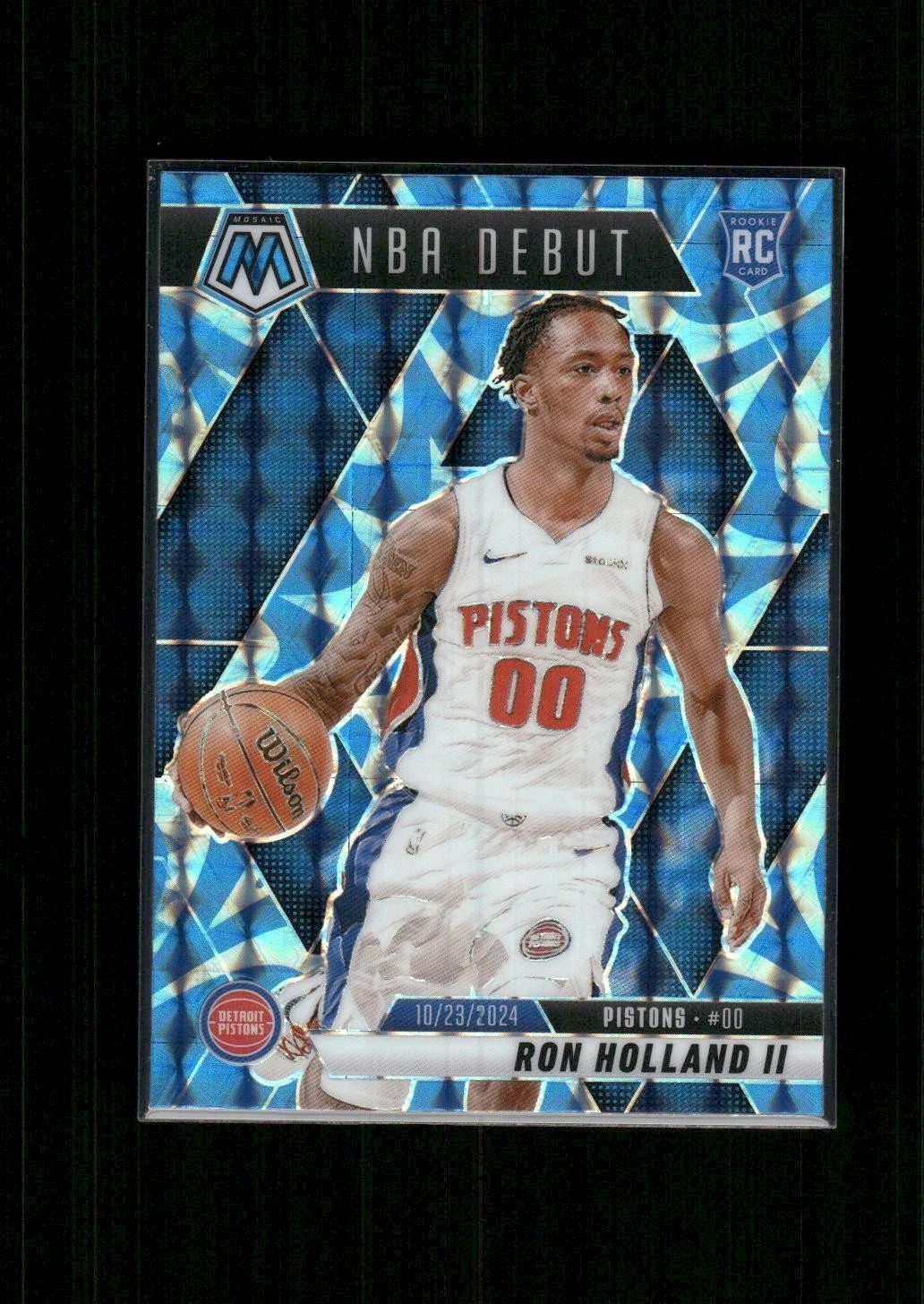 2024-25 Mosaic BLUE Reactive Prizm Ron Holland II NBA DEBUT #258 Pistons RC