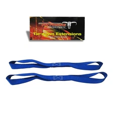 Pit Posse Soft Loop Tie Downs Blue 18"" Nylon 4,500lb Breaking Strength 2 Straps