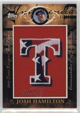 2010 Topps Jumbo Packs Manufactured Hat Logo Relic 65/99 Josh Hamilton 0l2