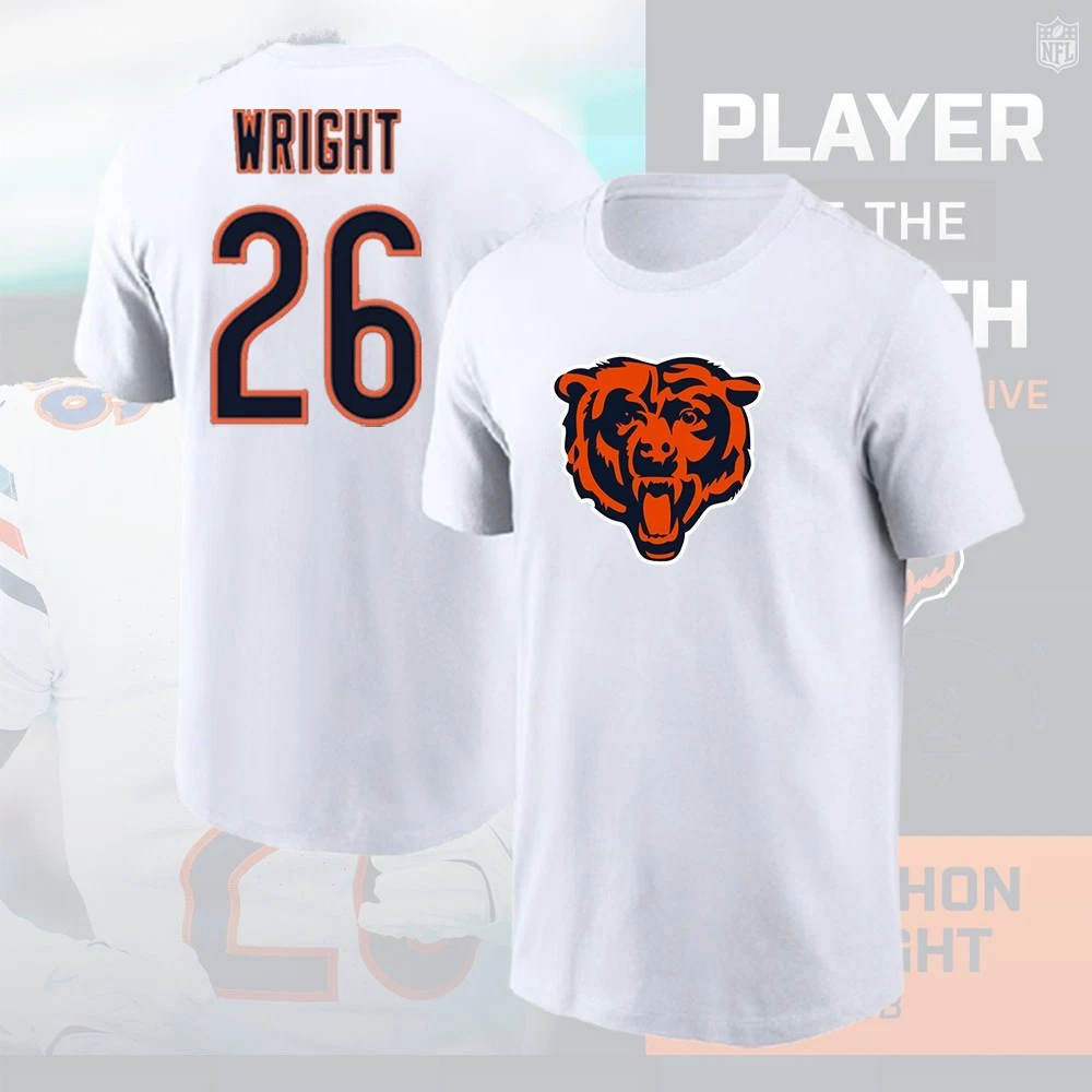 Nahshon Wright #26 Chicago Football 2025 Player Name & Number For Fans