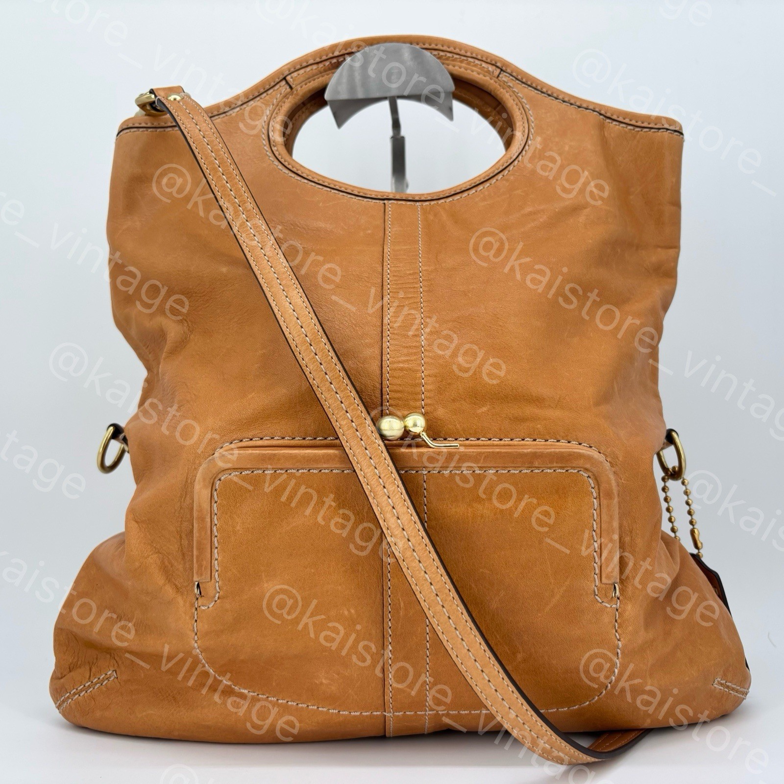 COACH Vintage Kiss Lock Tote Shoulder Bag Handbag 12250 Authentic From Japan