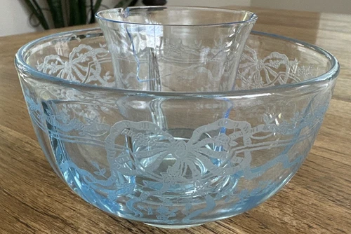 Rare Vintage June Blue (Azure) Ice Dish by Fostoria