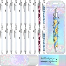 60 Pcs Sublimation Pen Blank Kit Heat Transfer Ballpoint Pen with Shrink Wrap...