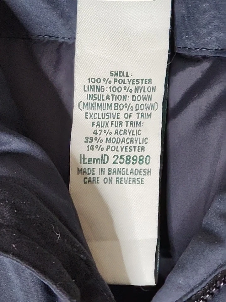 LL Bean Parka Black Down Fill Mens Lg Reg Insulated Winter Jacket No Fur Hood - Imagem 2 de 4