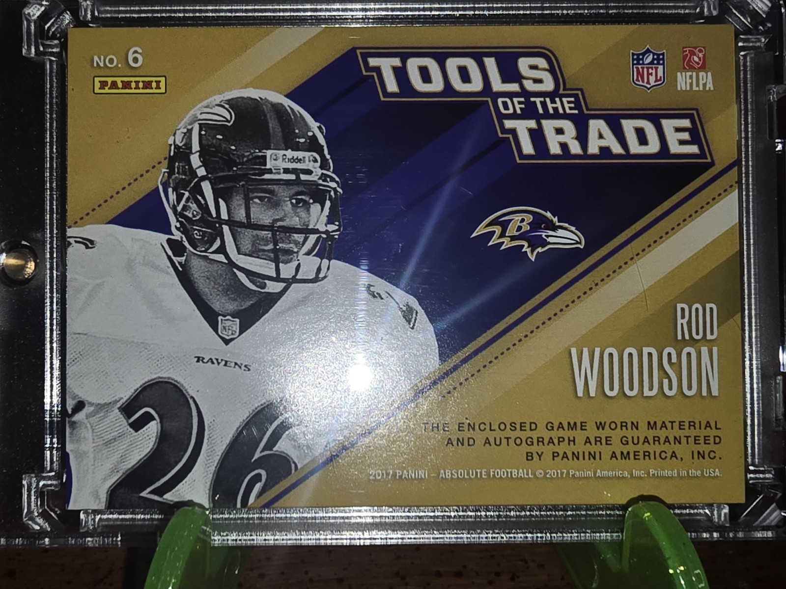 2017 Rod Woodson Absolute Game Used Pro Bowl Ravens Logo Patch Auto /15 HOF view 3