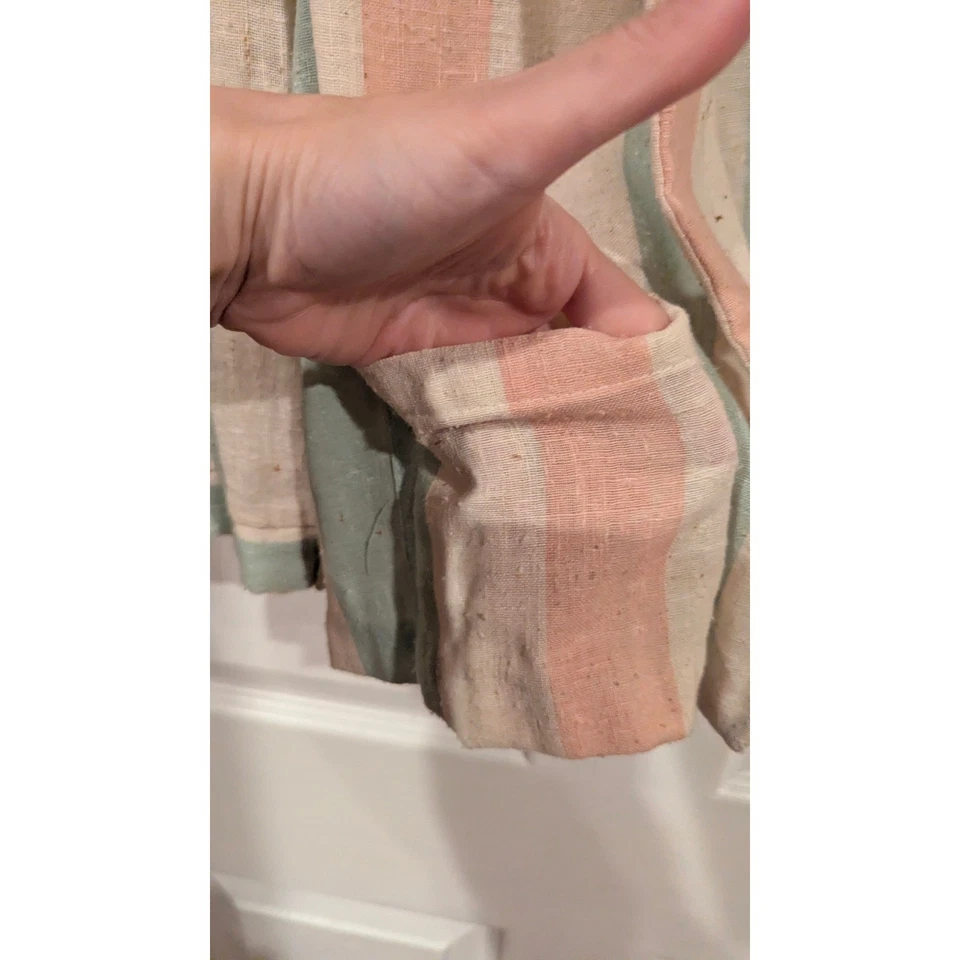 Ardmore Striped Blazer Pastel Pink Blue Cream Linen Blend Cropped Pockets - Image 4 of 4