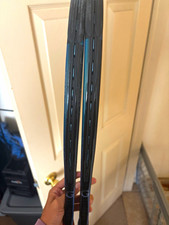 Head Gravity Tour Tennis Racquets Pair Of 2 Black Blue w/ Yellow Gray Grip Tape