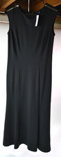 ANN TAYLOR Womens Long Dress Sz 00 Black Sleeveless Zipper Shoulder Detail NWT