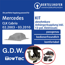 Für MERCEDES CLK Cabrio Typ A209 02.2003-03.2010 AHK abn +13pol spez E-Satz TOP