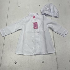 Storybook Wishes White Chef Jacket  Hat Set Toddler Kids Size 2-4