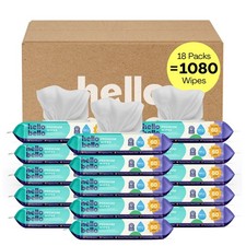 Baby Wipes Fragrance Free Chamomile Aloe 60 Count 18 Packs Hello Bello