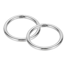 2Pcs 2.4" Metal O Rings 304 Stainless Steel Smooth Round Rings 5mmx60mm