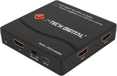 HDMI 2.0 Splitter 1x4 J Tech 4K 60Hz Downscale HDR