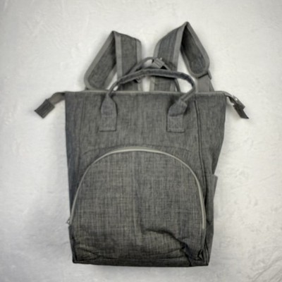 Unbranded Cooler Backpack Gray 14 x 9.5 x 5 Inches Zipper Top Zipper Pocket