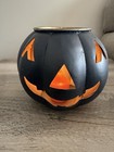 Pottery Barn Jack-O-Lantern Candle Holder Metal Black Pumpkin 5.5 In Adorable — photo 9