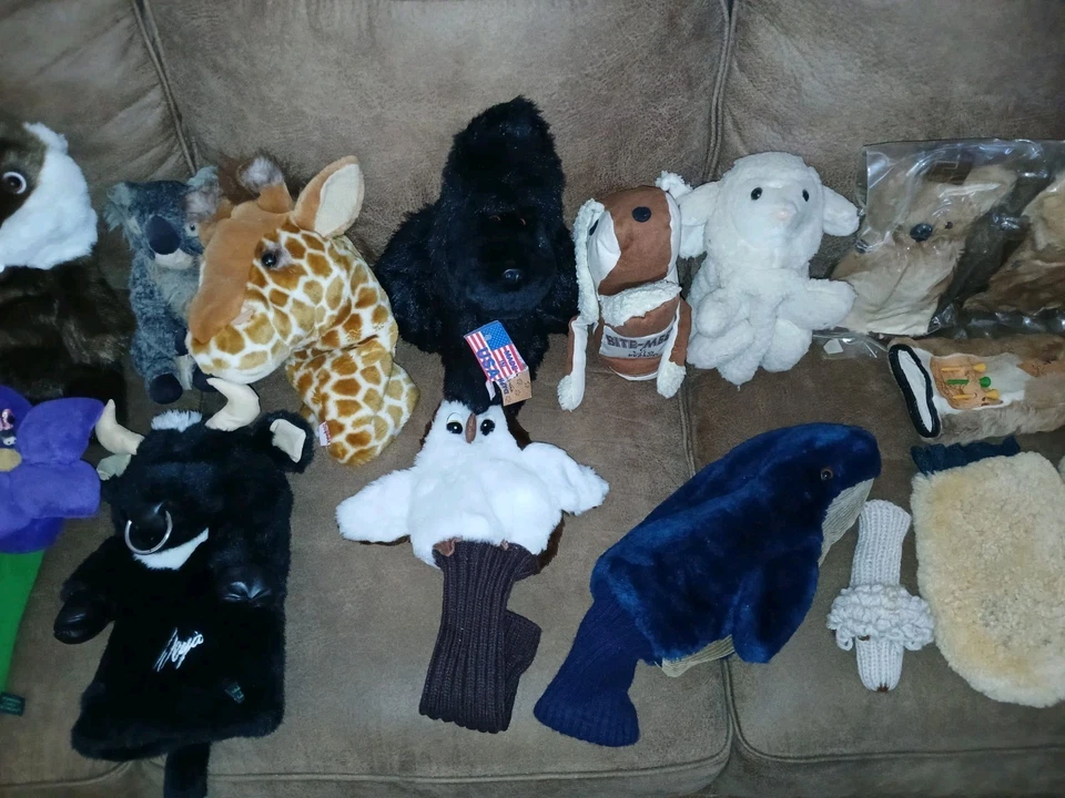 Golf Head Covers Lot 22 Animals Kangaroo Sheepskin Dog Whale Vintage  - Image 3 of 4