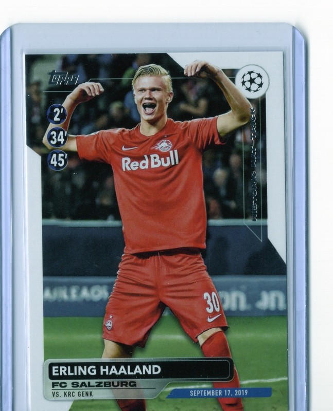 2023-24 ERLING HAALAND TOPPS UEFA CLUB COMPETITION #HH-5 HISTORIC HAT-TRICK