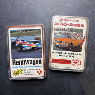 Rennwagen & Englische Auto Asse Quartettspiel Spielkarten Rare Vintage 70’