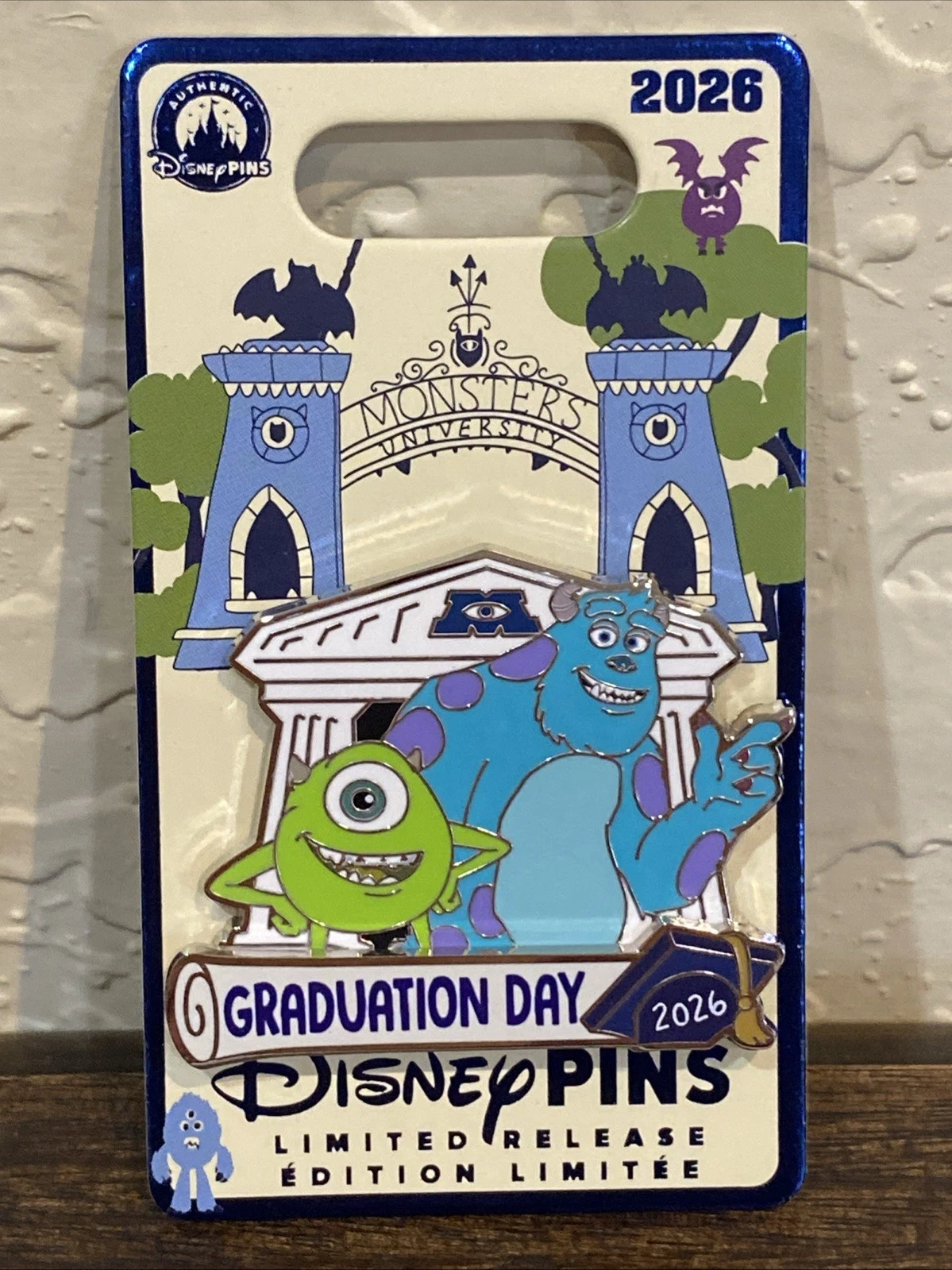 Disney 2026 Monsters Inc Sully Mike Wazowski Graduation Day LR Pin