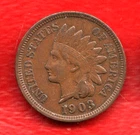 1903 USA Indian Head Cent Bronze Coin - (Very Fine) condition
