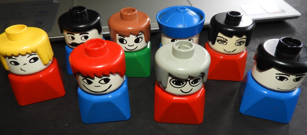 Vintage LEGO Duplo Figures Mixed lot of 8 Square Bottoms | eBay