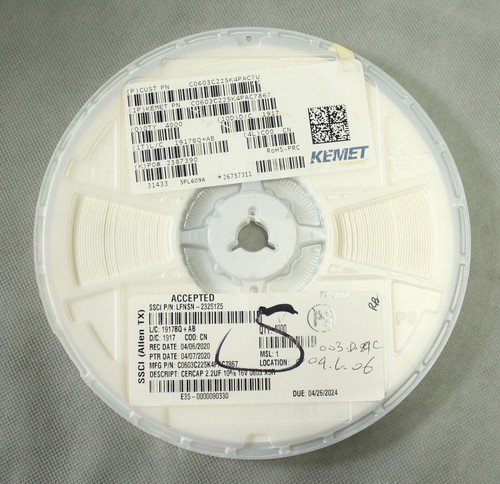 Reel 4000 KEMET C0603C225K4PACTU C0603C225K4PAC7867 SMD Ceramic Capacitors