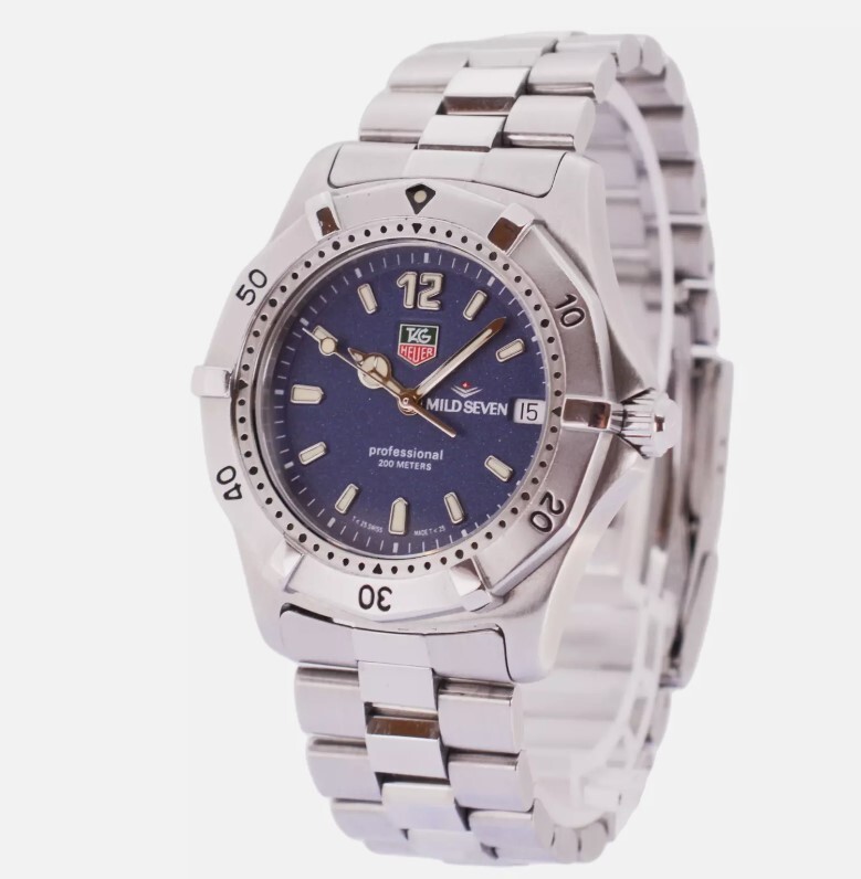 Tag Heuer 38mm Men's Mild Seven Blue Dial Watch 200m WK1113