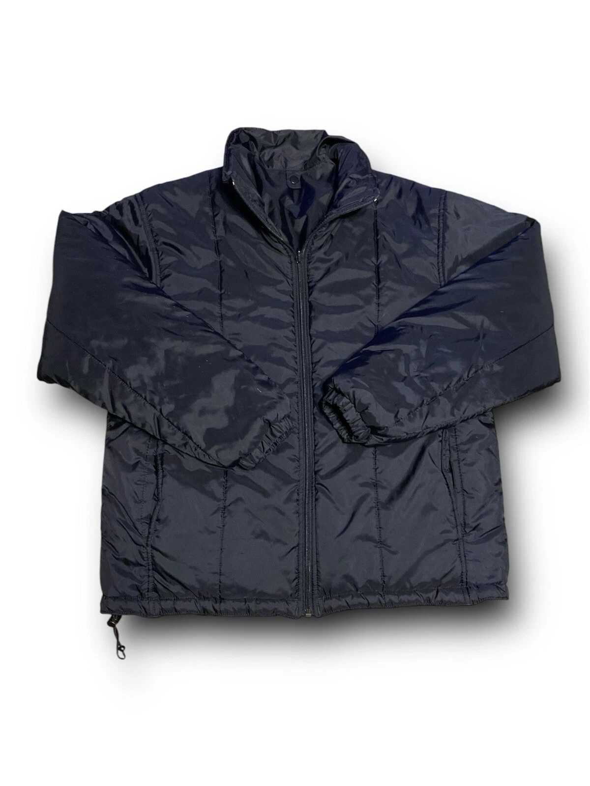 Sports Afield Jacket Mens Medium Black Puffer Jacket With Bottom Drawstring