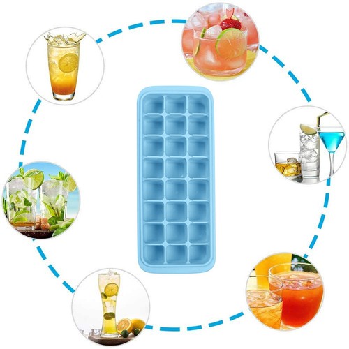 24 Ice Cubes Tray Silicone Square Ice Trays Easy Release Stackable Ice Cube Mold - Picture 14 of 36