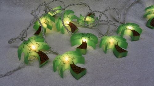 NEW Palm Tree Tropical Summer 10 Lights String Indoor Outdoor Pool Party Patio - Picture 2 of 6