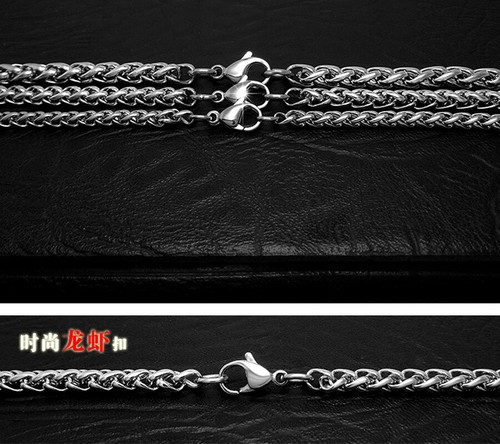 New Woman Men Punk Rock Style Titanium Steel Necklace Snake Chain Link Necklace - Picture 3 of 9