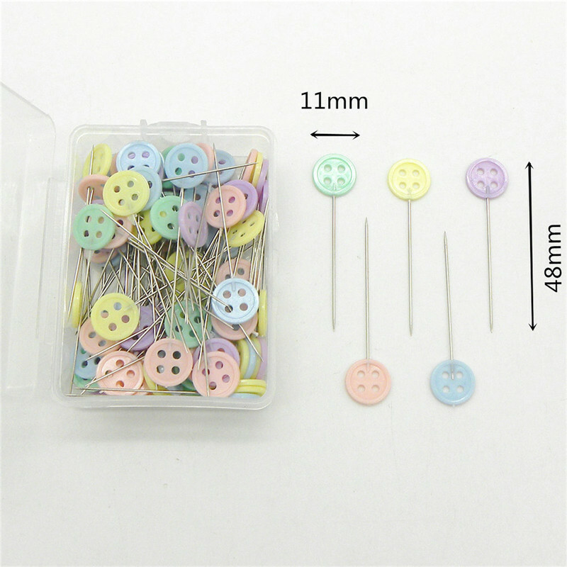 100pcs Flower Head Pins Flat Head Pins for Dressmaking Sewing Quilting