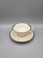 Lenox Montclair Ivory Footed with Platinum Trim Cup and Saucer Set B-501
