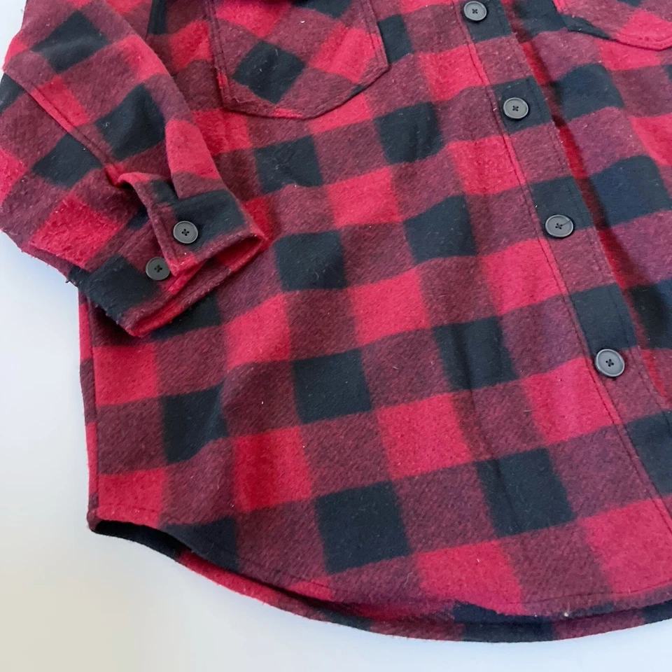 Terra & Sky Shacket 衬衫夹克多格子红色黑色加大尺寸 4X 水牛格子 — 第 3/4 张图片