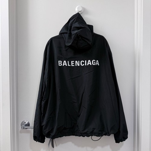 $2490 Value Balenciaga Logo Oversize Coat | Black | Medium