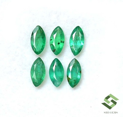 6.75x3.50 mm Natural Emerald Marquise Cut Lot 06 Pcs 1.91 CTS Loose Gemstones