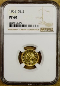 Details About 1905 Ngc Pf60 Pr60 250 Gold Liberty Quarter Eagle Mintage 144