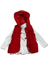 Girls Puffer Vest And Top Toddler 2T Kids Headquarters Red Hooded Hearts