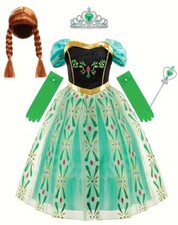 Traumhaftes Eiskönigin Prinzessin Anna Kostüm mit Accessoires, Gr.104/110