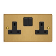 Varilight Essential Brushed Brass Effect Range - Black Inserts & Switches