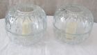 Vintage - Set Of 2 - Homco Two Piece Clear Glass Globe Fairy Lamp Candle Holders