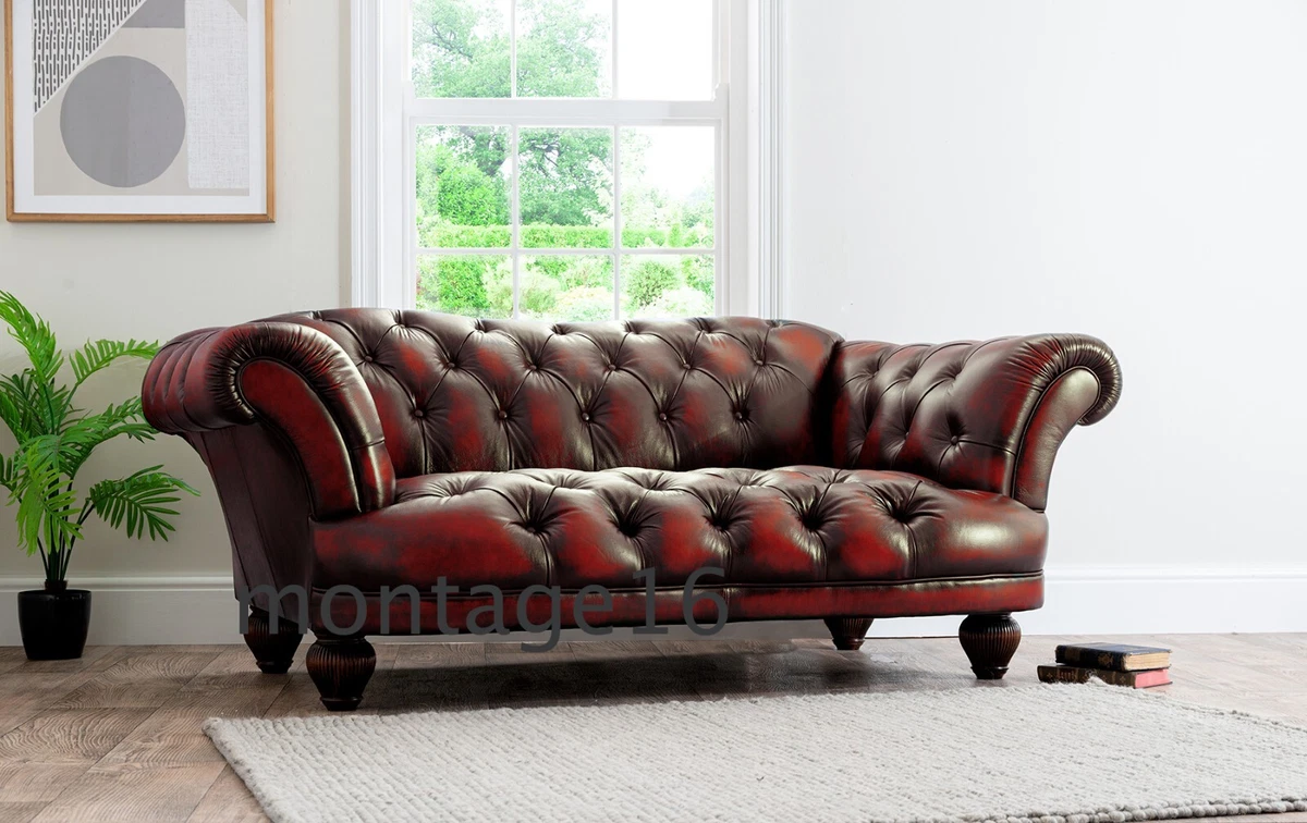 Red on sale button sofa