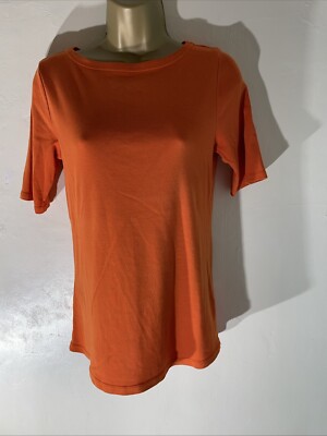 T-shirt Fille Marks & Spencer Orange Rayé Coton, Taille 9-10 Ans, Col Rond - NEUF Sans étiquette