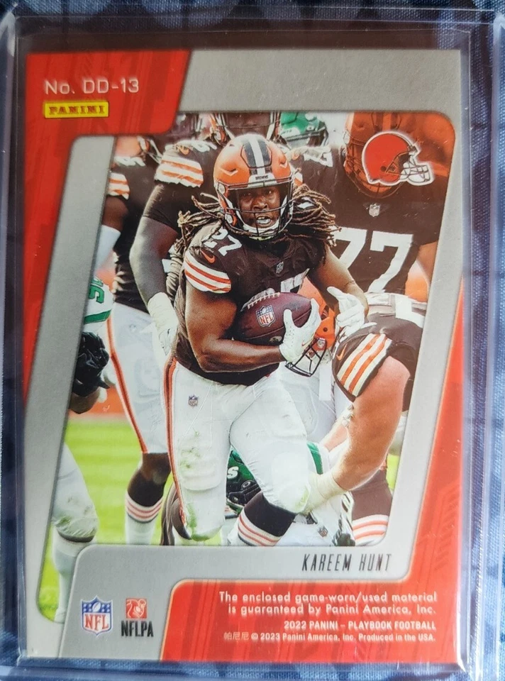 2022 Panini Playbook Kareem Hunt Down & Dirty Patch 55/149 #DD-13 - Image 2 of 2