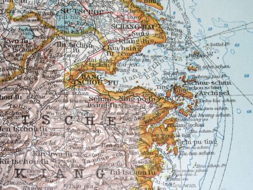 1930 VINTAGE MAP OF EASTERN CHINA KOREA TAIWAN SHANGHAI BEIJING HONG KONG MACAU - Picture 7 of 12