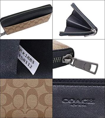 Coach] Accordion Wallet Signature Canvas F58112 QBTN2 Tan