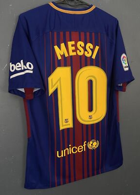 MEN MESSI #10 FC BARCELONA 2017/2018 FOOTBALL SOCCER SHIRT JERSEY
