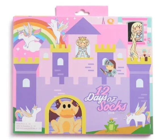 12 дней носки ЕДИНОРОГ и принцессы Advent календарь девочки обуви размер 9-3 новый - Изображение 4 из 4